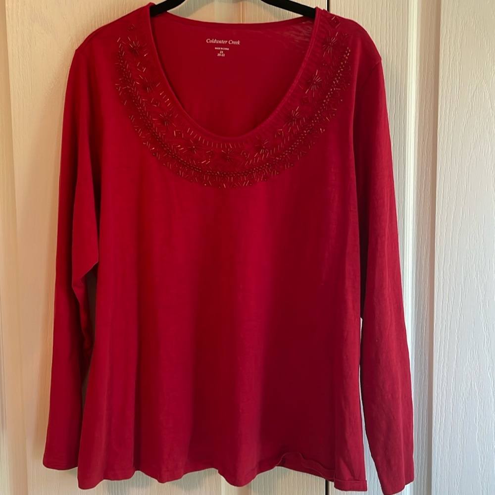 Coldwater Creek Red Tee Shirt in Size 2X